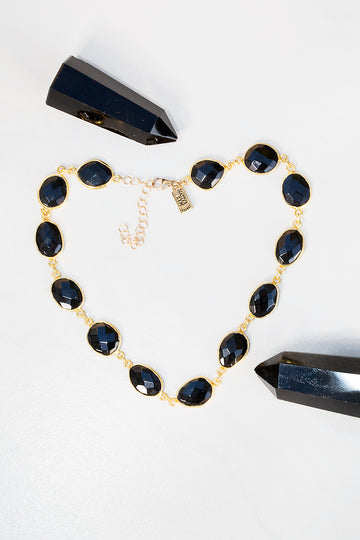 balck onyx gemstone choker necklace